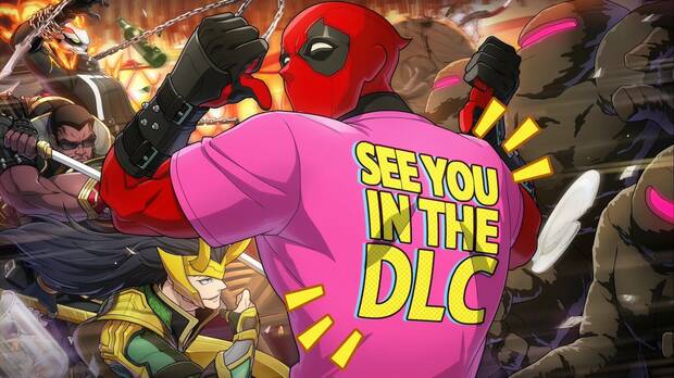 Marvel Tokon Fighting Souls - Trajes y skins; Deadpool se mofa del jugador con una camiseta que indica que el juego tendrá DLCs