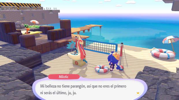Pokémon Pokopia - Requisitos para crear el hábitat Zona de ejercicio playero del evento Consigue escamas para Feebas