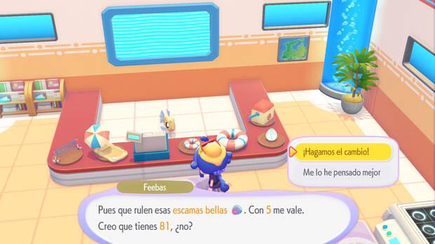 Pokémon Pokopia - Objetos exclusivos en la tienda del evento Consigue escamas para Feebas