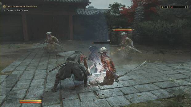 Onimusha: Way of the Sword - Los alborotos de Rendaino; Musashi se enfrenta a los genma en el monasterio