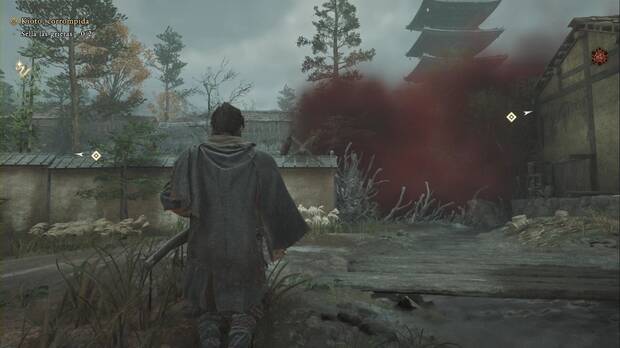 Onimusha: Way of the Sword - Kioto, corrompida; neblina roja bloqueando el l�mite del mapa