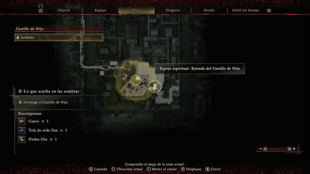 Onimusha: Way of the Sword - Lo que acecha en las sombras; ubicaci�n del espejo Entrada del Castillo de Nijo en el patio inicial del Castillo de Nijo