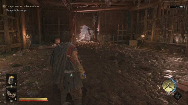 Onimusha: Way of the Sword - Lo que acecha en las sombras; Byakue en el fondo del foso del nivel 3