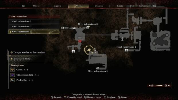 Onimusha: Way of the Sword - Lo que acecha en las sombras; ba�l en la esquina noroeste del foso del nivel 2 que contiene Hierro templado