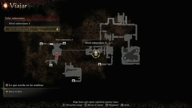 Onimusha: Way of the Sword - Lo que acecha en las sombras; ubicaci�n del espejo del Nivel subterr�neo 3 en el Taller subterr�neo