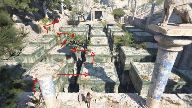 Resonance: A Plague Tale Legacy - Camino seguro en el laberinto de pinchos para llegar al artefacto Amuleto de escarabajo en el capítulo 5