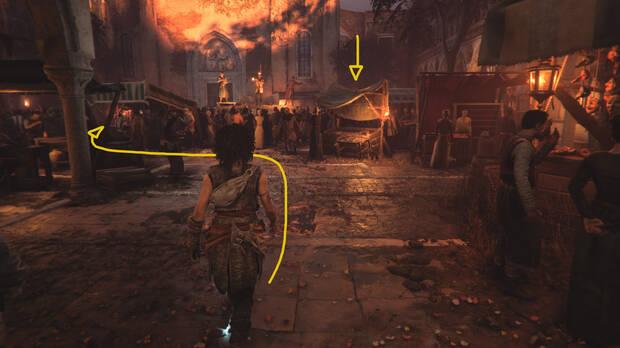 Resonance: A Plague Tale Legacy - Ruta a seguir para encontrar en la plaza de la iglesia el espect�culo de marionetas