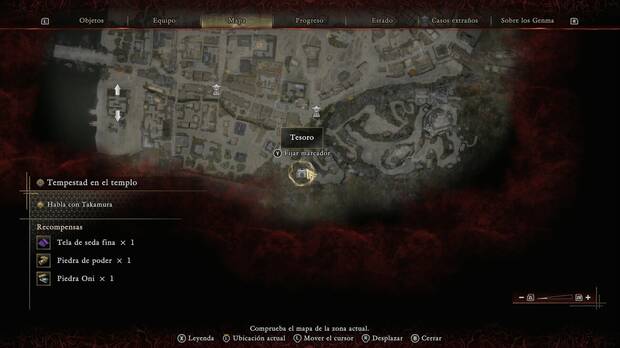 Onimusha: Way of the Sword - Tempestad en el templo, ubicaci�n del cofre del tesoro en la zona de una de las grietas de Entre las sombras