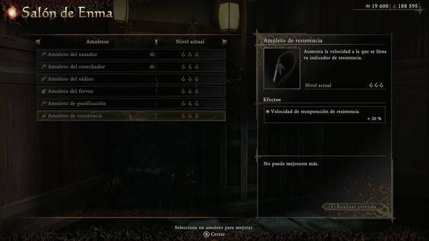 Onimusha: Way of the Sword - Amuletos, Amuleto de resistencia
