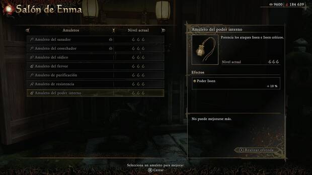 Onimusha: Way of the Sword - Amuletos, Amuleto del poder interno