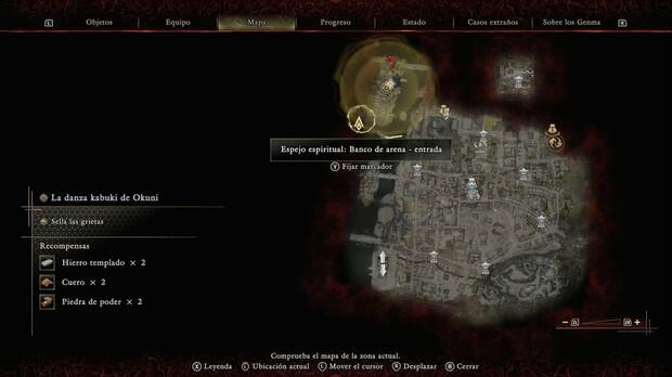 Onimusha: Way of the Sword - La danza kabuki de Okuni; ubicación del espejo espiritual Banco de arena - entrada en la esquina noroeste de Kioto
