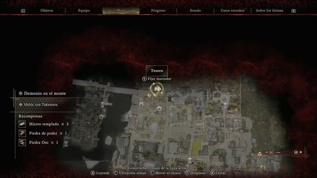 Onimusha: Way of the Sword - Demonio en el monte; ubicaci�n del tesoro en la primera planta de una de las casas del margen norte del Este de Kioto