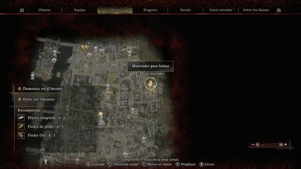 Onimusha: Way of the Sword - Demonio en el monte; ubicaci�n del glifo oni del que se consigue una nueva tela oni