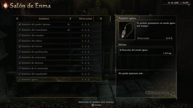 Onimusha: Way of the Sword - Amuletos, Amuleto ígneo