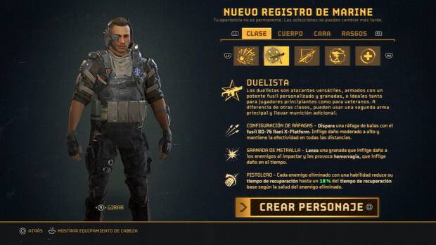 Personalización en Aliens Fireteam Elite