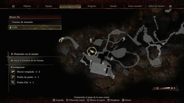 Onimusha: Way of the Sword - Demonio en el monte; ubicaci�n del segundo glifo del monte oe