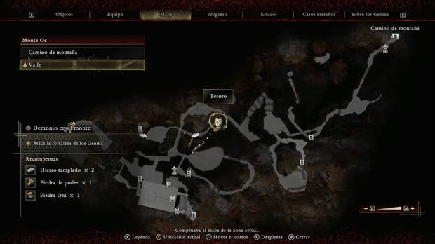 Onimusha: Way of the Sword - Demonio en el monte; ubicaci�n del tesoro en la zona de las cajas del monte oe