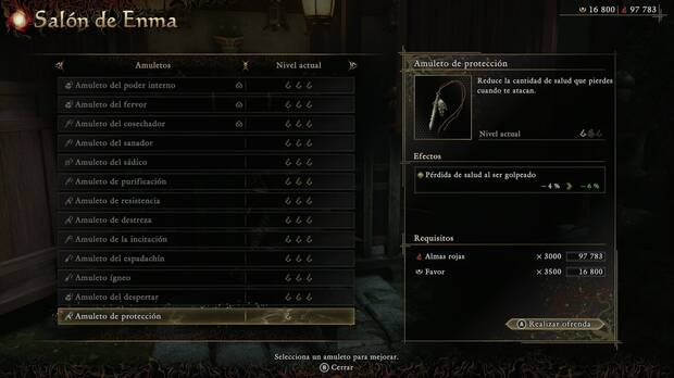 Onimusha: Way of the Sword - Amuletos, Amuleto de protección