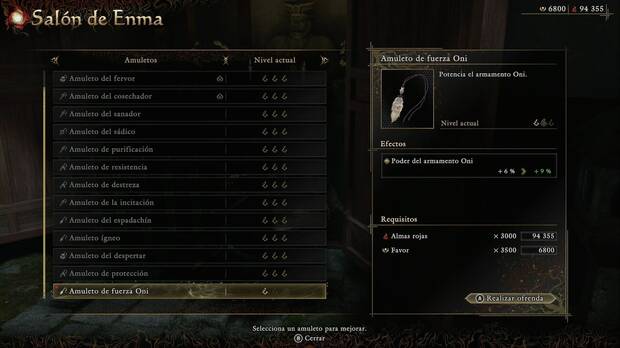 Onimusha: Way of the Sword - Amuletos, Amuleto de Fuerza Oni