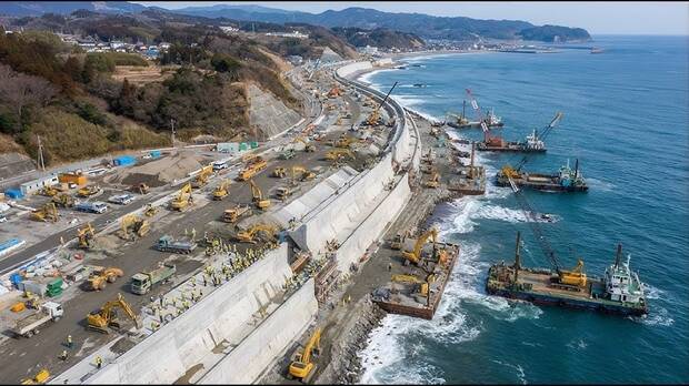 Barrera de hormig�n en Jap�n
