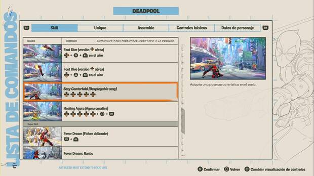 Marvel Tokon Fighting Souls - Comandos secretos de Deadpool; comandos del Sexy Centrefold (Desplegable sexy) de Deadpool