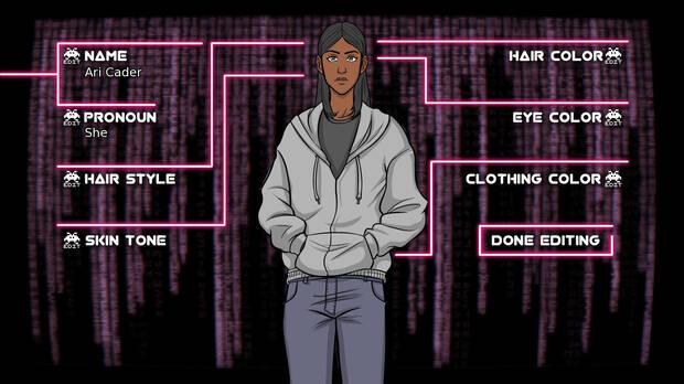 Estas son las opciones de creación del personaje.