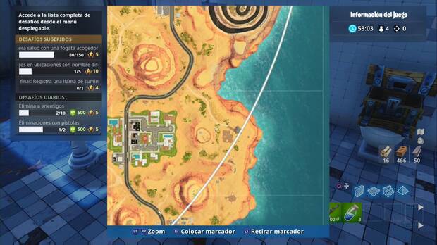 Fortnite Battle Royale - Partida de caza: Oasis ostentoso, localización de la granja