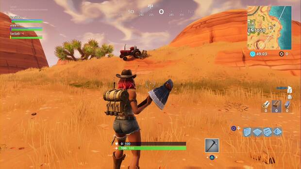 Fortnite Battle Royale - Partida de caza: Oasis ostentoso, localización del tractor en la granja