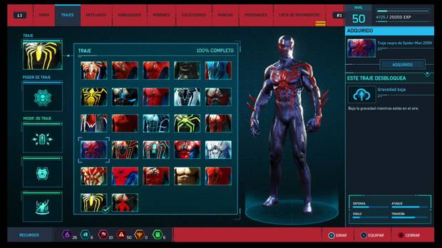 Marvel's Spider-Man - Trajes: Traje negro de Spider-Man 2099