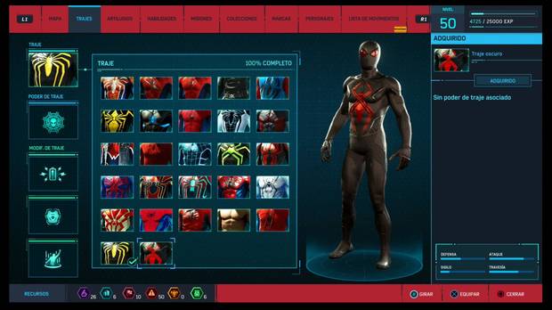 Marvel's Spider-Man - Trajes: Traje oscuro