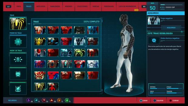 Marvel's Spider-Man - Trajes: Traje negativo