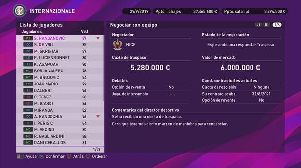 El mercado de fichajes está mucho más cuidado en esta edición de la Liga Master. La evolución de los jugadores también es mucho más realista.