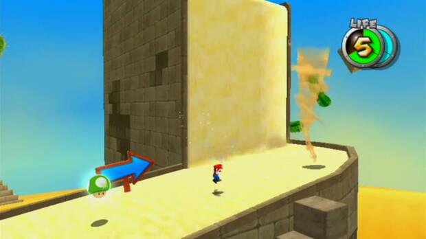 Remolinos de arena ascendente al 100% en Super Mario Galaxy 02