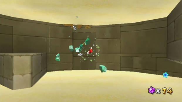 Estrella de plata y cápsula arenal al 100% en Super Mario Galaxy 02