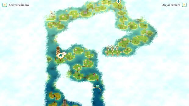 El mundo abierto de 'A Monster's Expedition' es bastante grande y al principio est� completamente cubierto por la niebla.