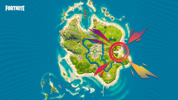 Mapa del escenario principal de Fiesta Magistral - Fortnite