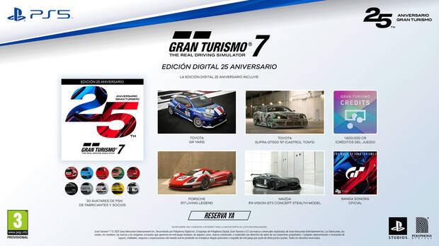 Contenido Edicin 25 Aniversario de Gran Turismo 7.