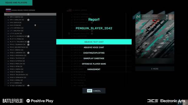 Battlefield 2042 herramienta de reporte