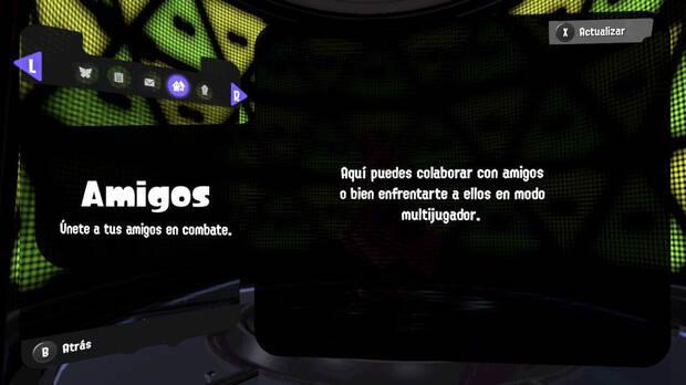 Splatoon 3 - Sección de Amigos en el vestíbulo