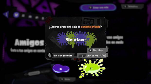 Splatoon 3 - Configurar clave a la partida privada