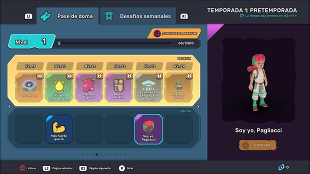 Hay un pase de batalla gratuito y otro de pago. Tambi�n hay una tienda con ropa, gestos, muebles...