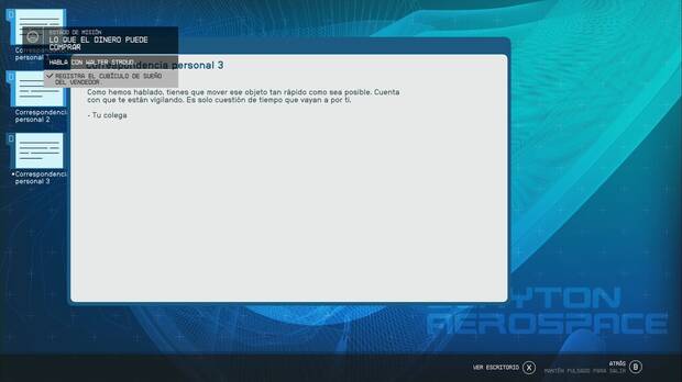 Starfield - Lo que el dinero puede comprar: correos electrónicos de Musgrove en el ordenador de su cubículo