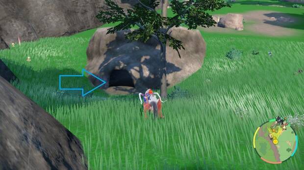 Pokémon Escarlata y Púrpura DLC 1 - Entrada a la cueva del Colmillo Agudo