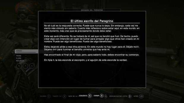 Starfield - La Unidad: El último escrito del Peregrino