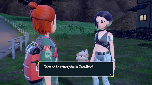 Pokémon Escarlata y Púrpura DLC 1 - Requisitos para recibir como regalo a Growlithe de Hisui