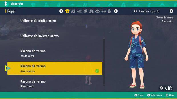 Pokémon Escarlata y Púrpura DLC 1 - Atuendo exclusivo Kimono de verano (azul marino)