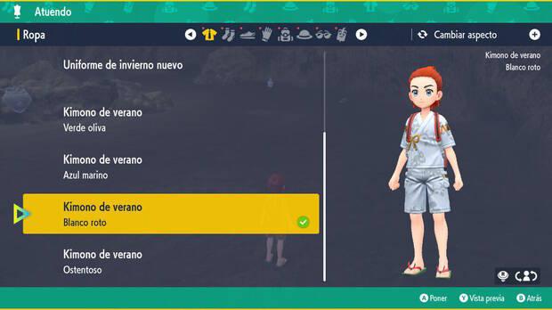 Pokémon Escarlata y Púrpura DLC 1 - Atuendo exclusivo Kimono de verano (blanco roto)