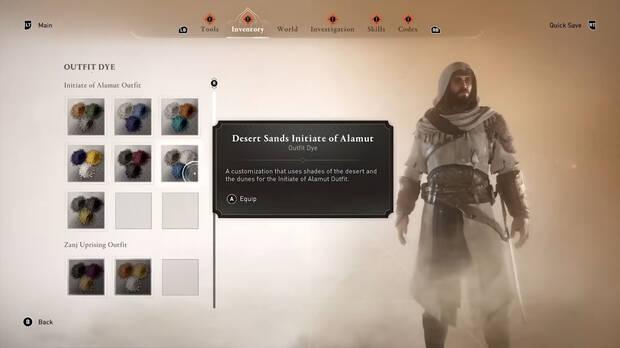 Tintes en Assassin's Creed Mirage.