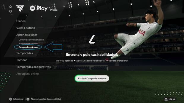 EA Sports FC 24 - Campo de entreno para practicar todos los regates y filigranas