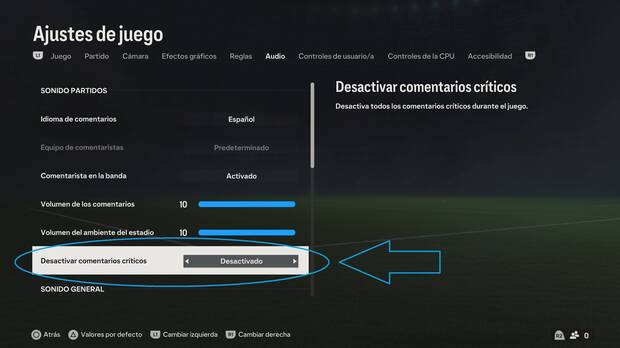 EA Sports FC 24 - ¿Cómo desactivar los comentarios críticos?